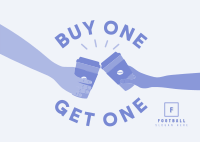 Buy One Get One Coffee Postcard Image Preview