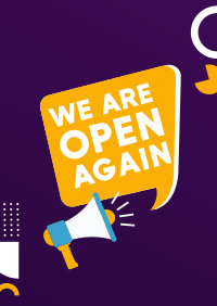 We Are Open Again Poster Design