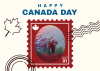 Canada Bear Stamp Postcard Image Preview