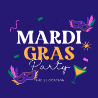 Mardi Gras Party Instagram Post Design