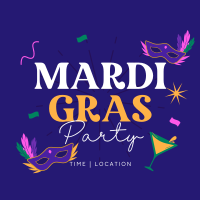 Mardi Gras Party Instagram post Image Preview