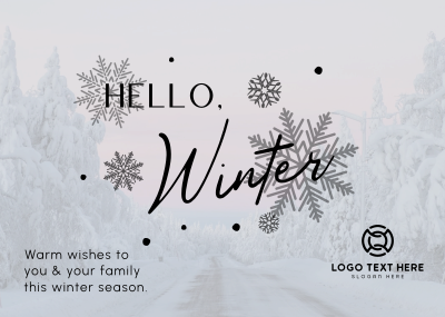 Minimalist Winter Greeting Postcard Image Preview