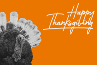 Orange Thanksgiving Turkey Pinterest Cover Design
