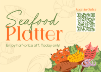 Seafood Platter Sale Postcard Image Preview