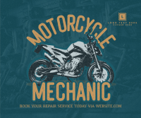 Retro Motorcycle Mechanic Facebook Post Preview