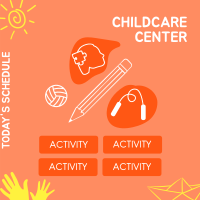 Childcare Center Schedule Instagram Post Design