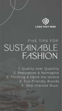 Chic Sustainable Fashion Tips Instagram Story Design