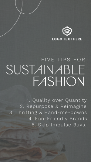 Chic Sustainable Fashion Tips Instagram story Image Preview