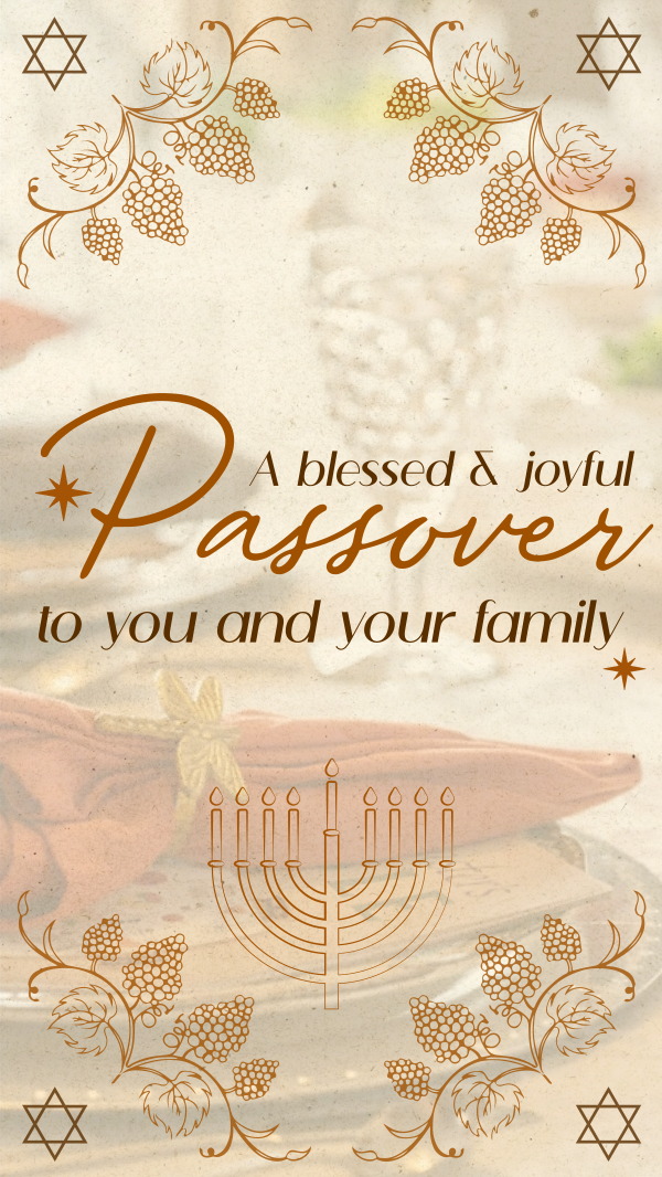 Rustic Passover Greeting Instagram Story Design