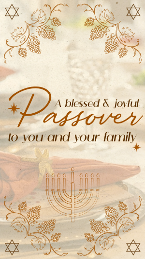 Rustic Passover Greeting Instagram story Image Preview