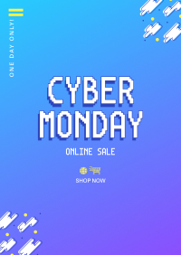 Pixel Cyber Sale Poster Design