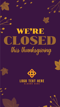 Closed On Thanksgiving TikTok video Image Preview