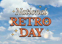 National Retro Day Clouds Postcard Image Preview