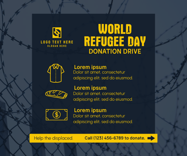 World Refugee Day Donation Drive Facebook Post Design Image Preview