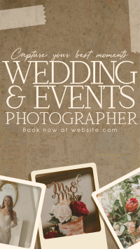 Rustic Wedding Photographer Facebook Story Design
