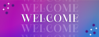Gradient Sparkly Welcome Facebook cover Image Preview