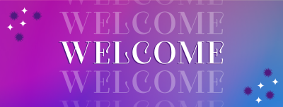 Gradient Sparkly Welcome Facebook cover Image Preview