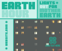 Mondrian Earth Hour Reminder Facebook Post Design