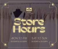 Sophisticated Shop Hours Facebook Post Design