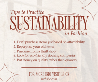 Sustainable Fashion Tips Facebook Post Design