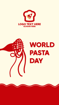 Fork with Pasta Vector Instagram Story Design