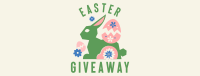 Floral Easter Bunny Giveaway Facebook cover Image Preview