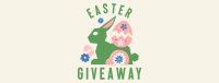 Floral Easter Bunny Giveaway Facebook Cover Image Preview