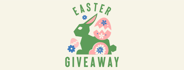 Floral Easter Bunny Giveaway Facebook Cover Design Image Preview