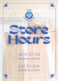 Sophisticated Shop Hours Flyer Design
