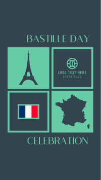 Tiled Bastille Day Facebook Story Design