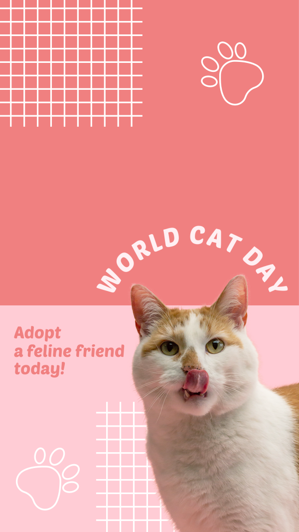 World Cat Day Adoption Instagram Story Design Image Preview
