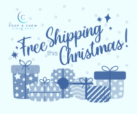 Modern Christmas Free Shipping Facebook Post Design