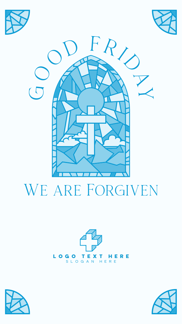 Good Friday Stained Glass Instagram Story Design Image Preview