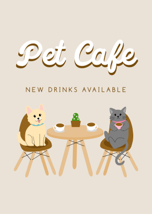 Pet Cafe Free Drink Poster Image Preview