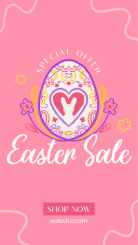 Floral Egg with Easter Bunny and Shapes Sale TikTok Video Design