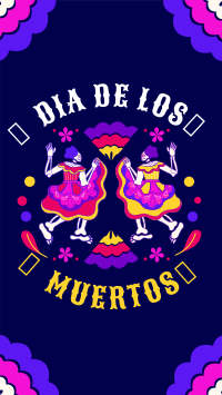 Lets Dance in Dia De Los Muertos Facebook Story Design