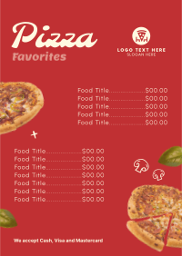 Authentic Pizza Parlour Menu Image Preview