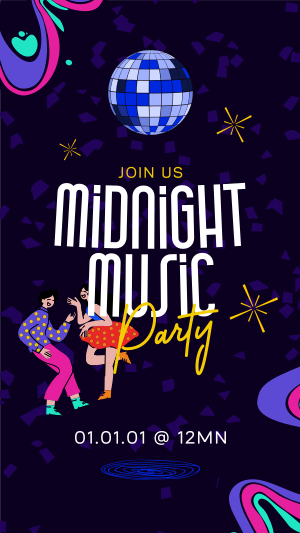 Midnight Music Party Instagram story Image Preview