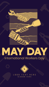 Hand in Hand on May Day Facebook Story Design