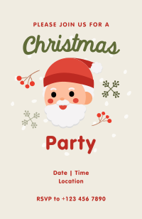 Cute Christmas Santa Invitation Image Preview
