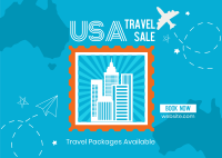 USA Travel Destination Postcard Design