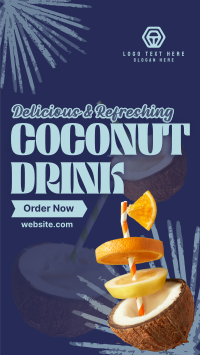 Refreshing Coconut Drink TikTok Video Design