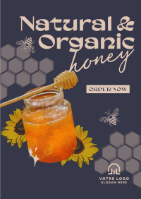 Delicious Organic Pure Honey Poster Design