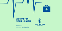 We Care for Your Health Twitter Post Design