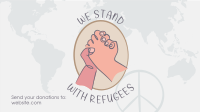 World Refugee Hand Lineart Facebook event cover Image Preview