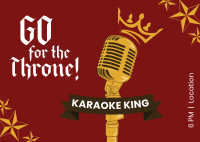 Karaoke King Postcard Design