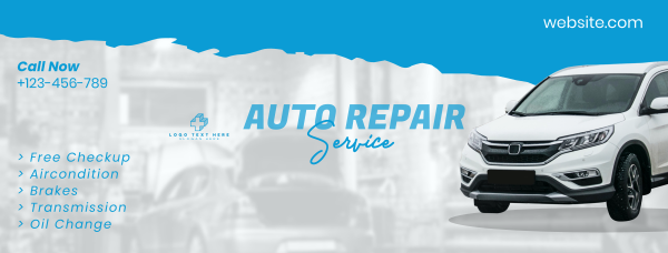 Auto Repair ripped effect Facebook Cover Design