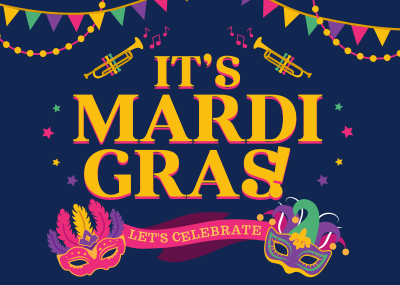 Modern Mardi Gras Postcard Image Preview