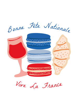 French Food Illustration Poster