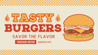 Vintage Tasty Burger Facebook Event Cover Image Preview